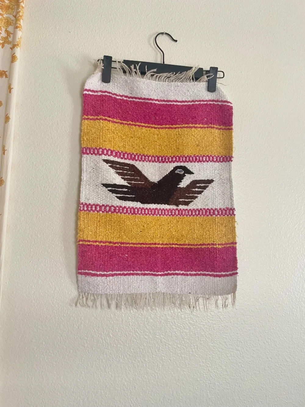 Vintage Woven Bird Wall Hanging Southwestern Textile